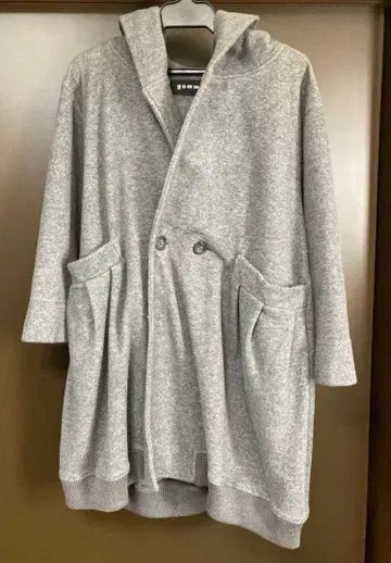 고무 그레이 후드 부착 플리스 자켓