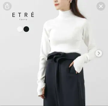 [택 포함 새상품] ETRE TOKYO 썸홀 리브 니트 풀오버 화이트