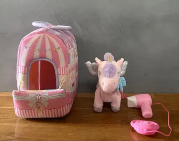 데굴데굴 산책 반짝반짝 유니콘 깃털 달린 & 꿈의 성 캐슬 하우스 세트