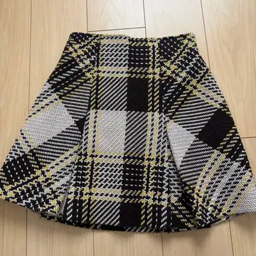 SNIDEL 로빙 체크 미니 스커트 BEG