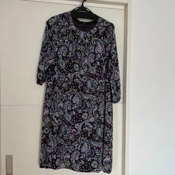 초특가 레리안 17호 꽃무늬 다크 퍼플 7부 소매 원피스