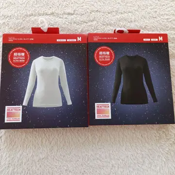 울트라 웜 HEATTECH 긴팔 T셔츠 M 사이즈 (화이트 블랙)