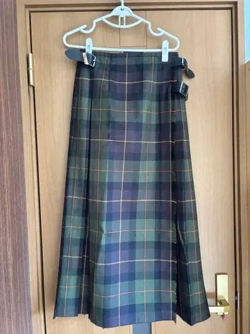 I' NEIL of DUBLIN 그린 계열 체크 플리츠 스커트