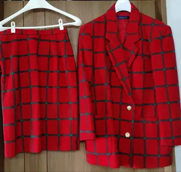 여성용 트래디셔널 체크 무늬 셋업 버블 수트