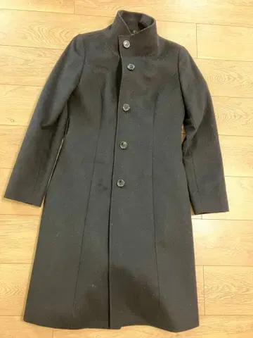 울 롱 코트 블랙