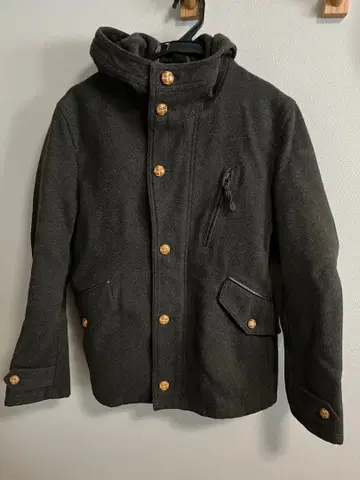 MASTER FRAME 후드 부착 다크 그레이 코트