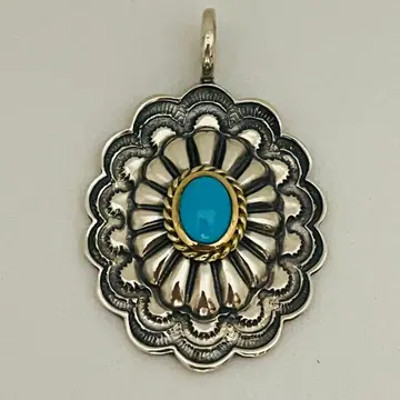 고로즈 금 터콰이즈 플라워 콤 토프