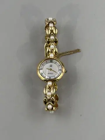MIKIMOTO 골드 펄 장식 손목시계