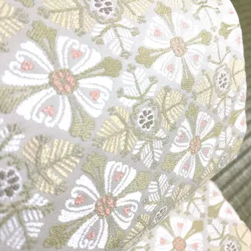 순수 실크 후쿠로 오비 [꽃 문양]
