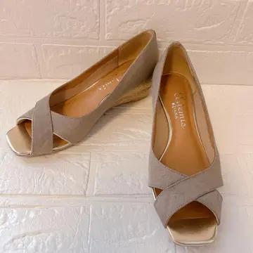 다이애나 오픈토 웨지힐 베이지골드 아르테미스 바이 다이애나