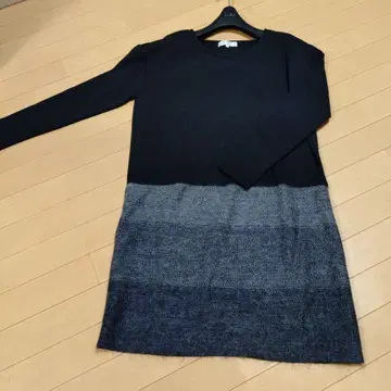 새상품급! 자유구 38 저지 니트 절개 무릎 기장 원피스 사이즈