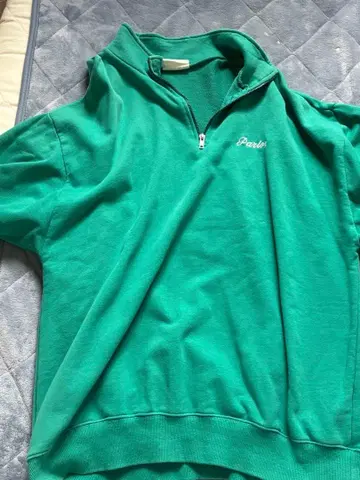 Pearly 하프 지퍼 그린 트레이닝복