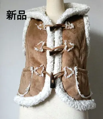 새상품 페어리 그런지 후드 부착 베이지 베스트