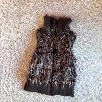 Y2K 헤이세이 갸루 퍼 샤기 베스트 그런지 archive 00s