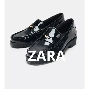 미사용 택 포함 ZARA 자라 플랫폼 페니 로퍼 37