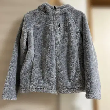 유니클로 후드 부착 보아 자켓 그레이