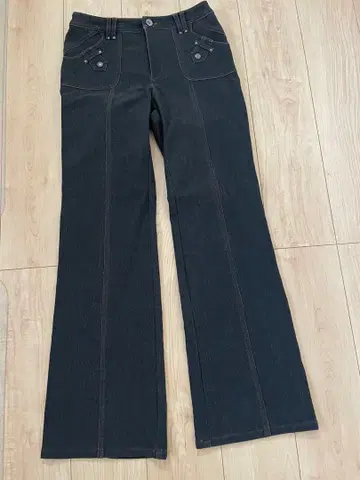 미사용 스트레치 데님 브라운