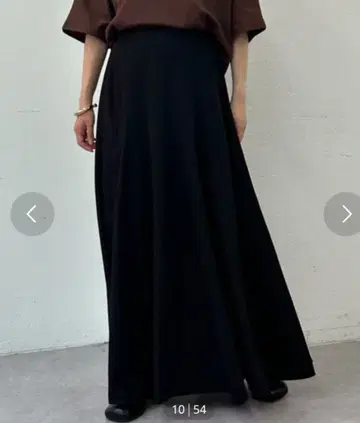 블랙 플레어 롱 스커트