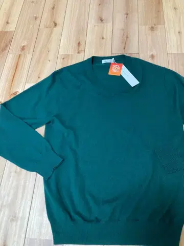 새상품 심플 라이프 남성용 V넥 스웨터 LL 그린 니트 모 100