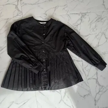 레이빔즈 블랙 긴팔 셔츠 플리츠 겉옷