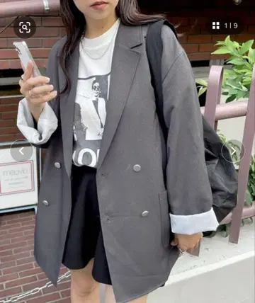 DISCOAT 그레이 테일러드 자켓