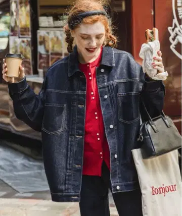 새상품 BONLECILL 본르씰 씰 루즈 데님 자켓 G 자켓 네이비