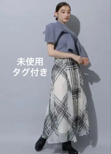 Rirandture 빅 시어 체크 롱 스커트