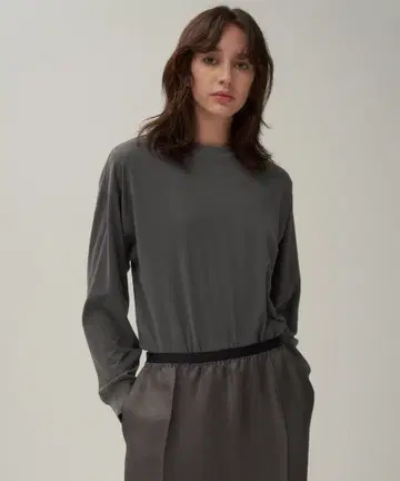 ATON FRESCA NUBUCK 긴팔 티셔츠 블랙 M