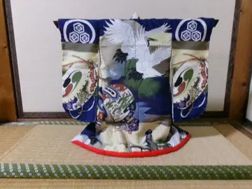 미니 기모노 40 x 40cm 블랙 옷걸이 포함! [ 학 북 난간 ]