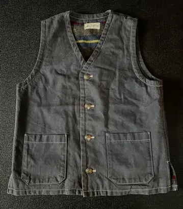 BACK DROP 백드롭 데님 베스트 콘초 버튼 사이즈 L