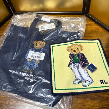 미사용 새상품 랄프 로렌 폴로베어 토트백 & 손수건 2종