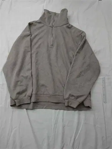 모노마트 하프 지퍼 맨투맨 풀오버 L 사이즈 남성용 베이지 계열