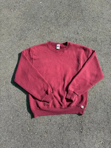 RUSSELLATHLETIC 러셀 블랭크 맨투맨 앞 V 버건디 구제 의류