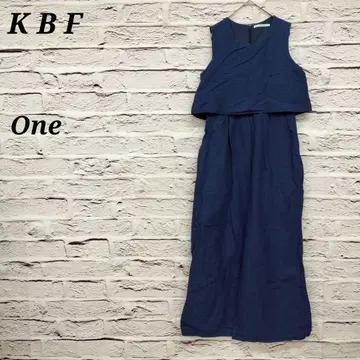 KBF [ One ] 린넨 혼방 올인원 살로펫 슬리브리스 네이비