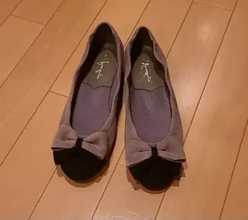 긴자 카네마츠 펌프스 리본 포함 그레이 발레 슈즈 23cm