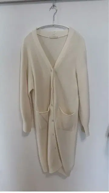 Cas/silk Mix 롱 가디건 plage 컬러 화이트