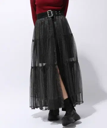 HARE 하레 레이스 튤 벨트 스커트