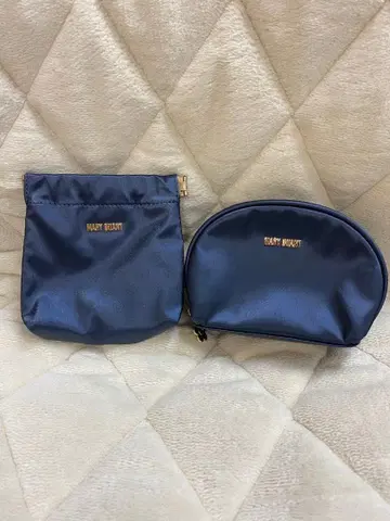 MARY QUANT 마리콴트 동전 지갑 파우치 네이비 2세트