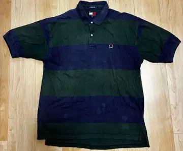 TOMMY HILFIGER 피케 셔츠 XL 그린/네이비 라거 셔츠
