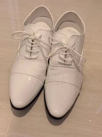 화이트 가죽 신발 25.5 결혼식 신랑 키높이 신발 에나멜 cloud9