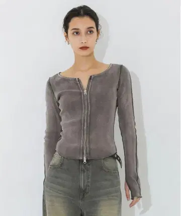 스튜디어스 STUDIOUS 집업 리브 상의