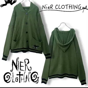 NieR 후드 부착 KNIT CARDIGAN [ 자수 DESIGN ]