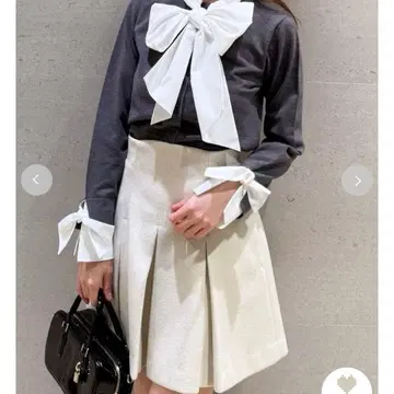 스나이델 허리 리브 플리츠 미니 스커트