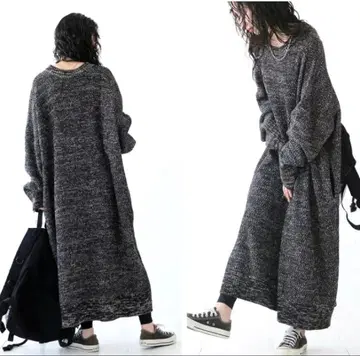 가격 인하 중 antiqua 믹스 니트 원피스