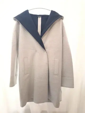 캐서린 말란드리노 후드 부착 코트 그레이/네이비