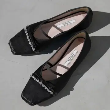 Mary Jane Crystal Ribbon Satin Flats