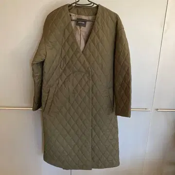 UNTITLED 퀼팅 롱 코트 카키 42 XL