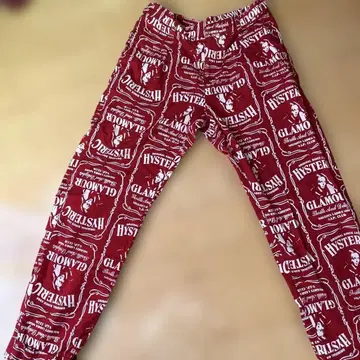 GLAMOUR HYSTERIA 빨간색 프린트 와이드 팬츠