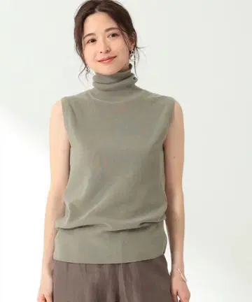 Demi-Luxe BEAMS 하찌 코튼 슬리브리스 니트