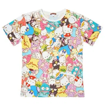 산리오 퓨로랜드 한정판 올 패턴 t셔츠